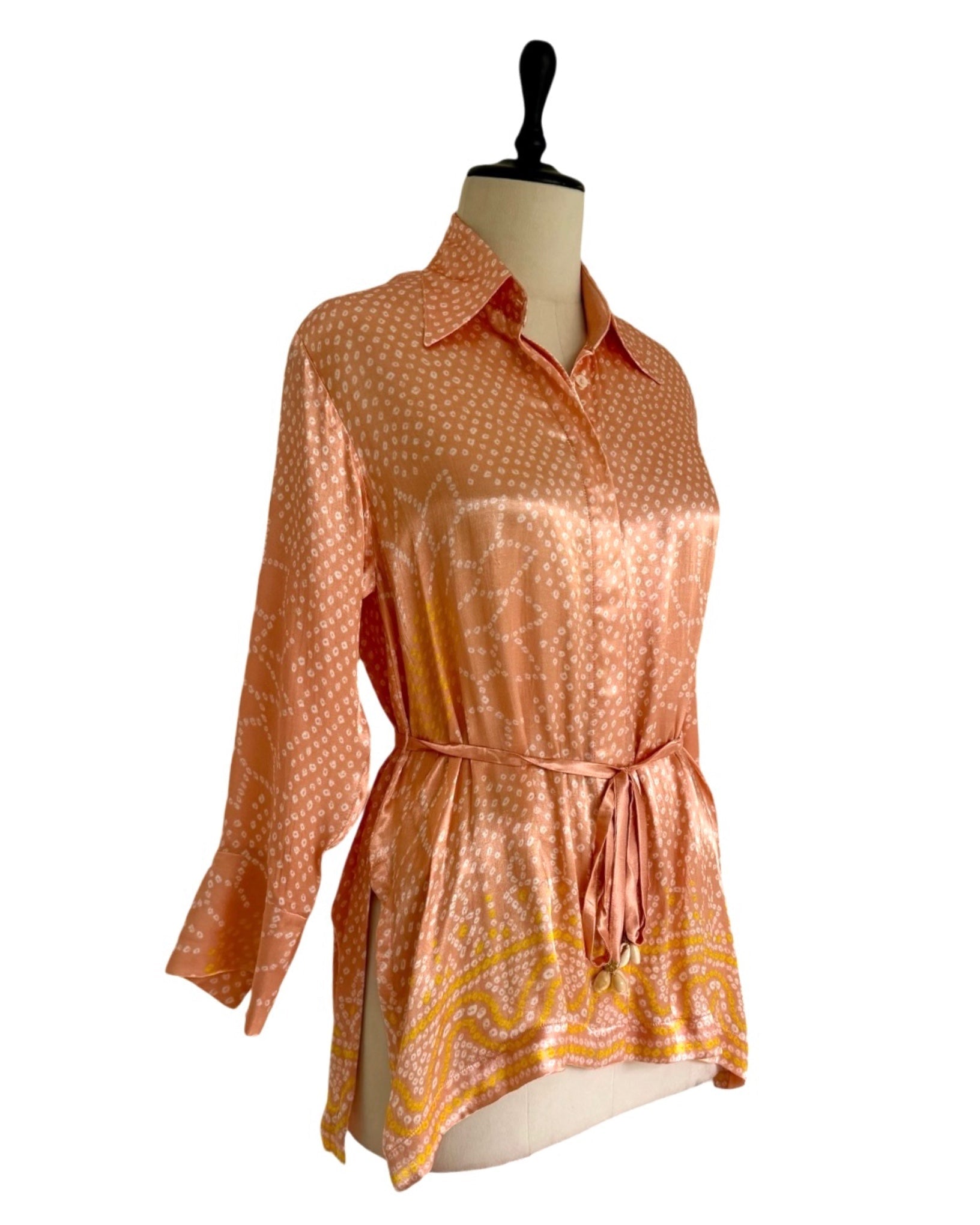 Shirt Bandhej - Blush Pink - Mayura Kumar