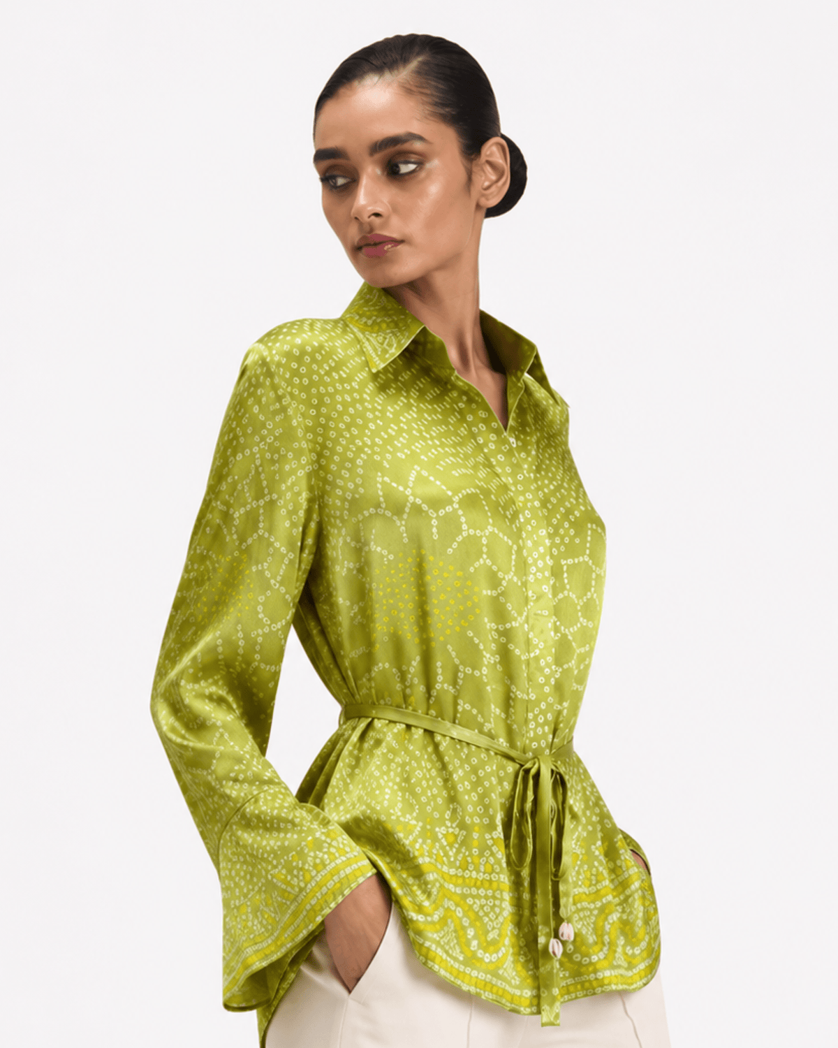 Shirt Bandhej - Fresh Green - Mayura Kumar
