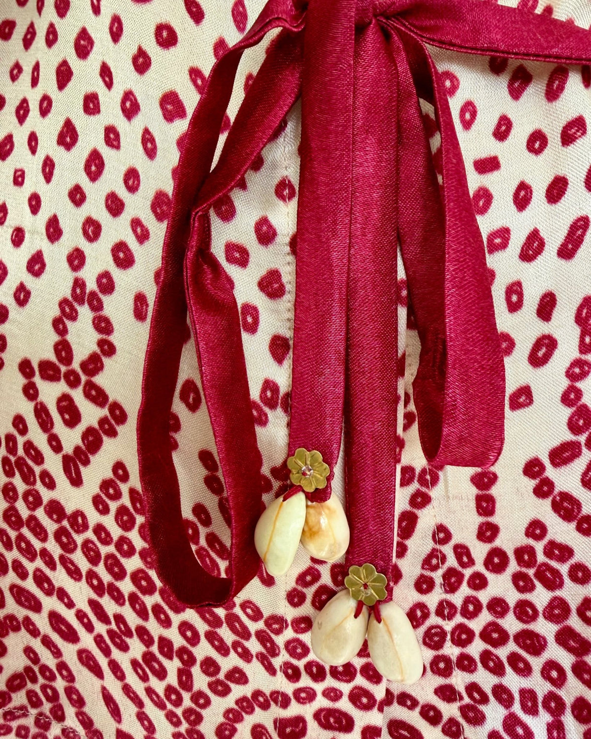 Shirt Bandhej - Ivory/Red - Mayura Kumar