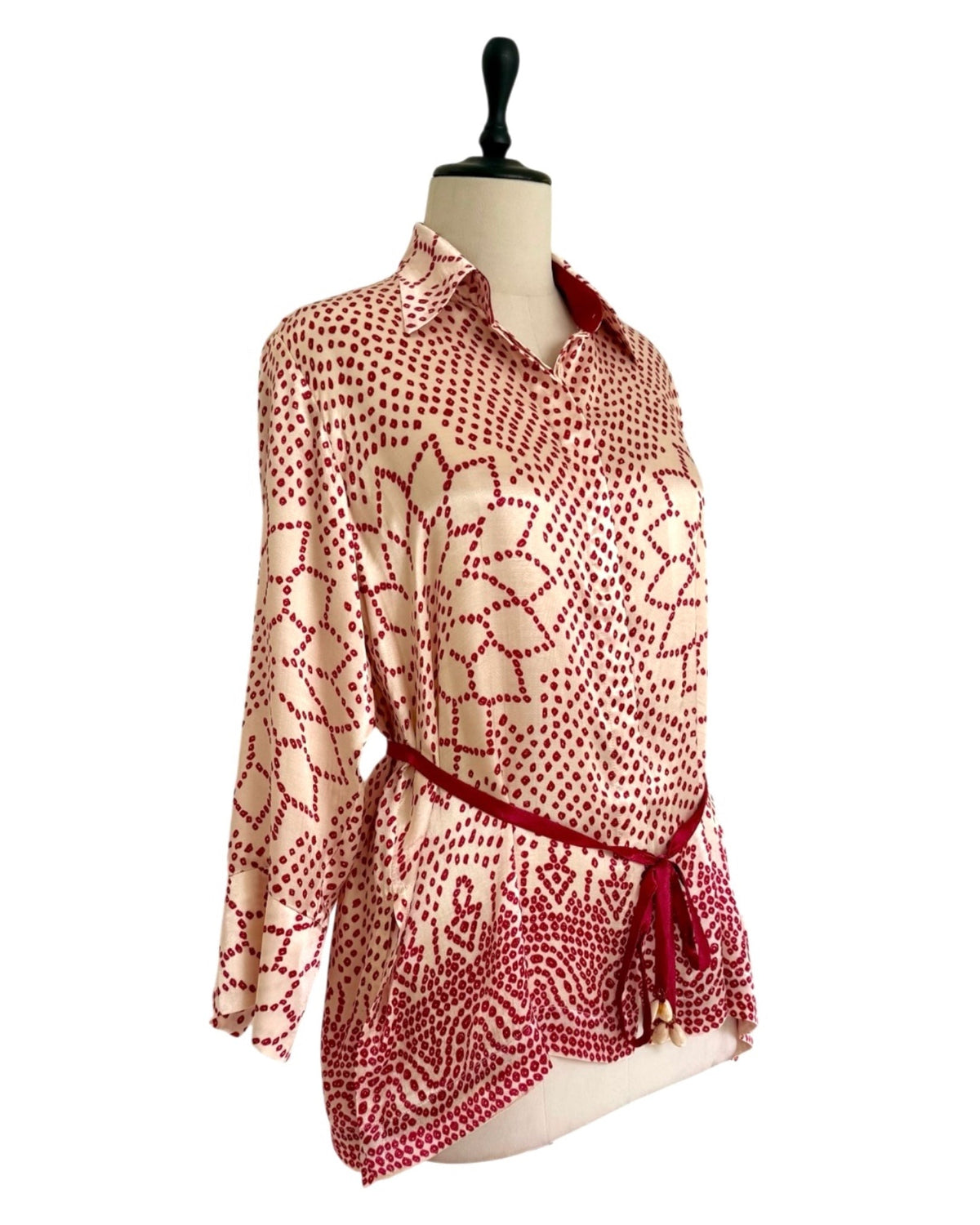 Shirt Bandhej - Ivory/Red - Mayura Kumar