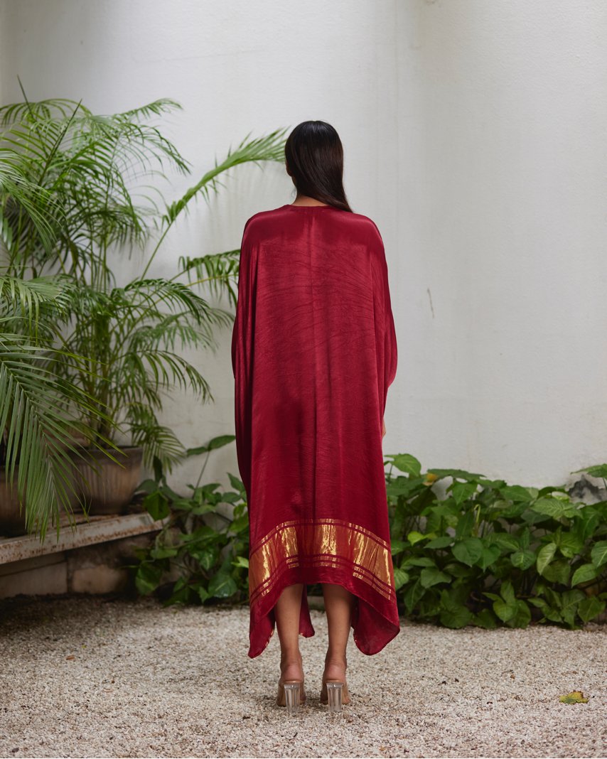 Kaftan - Burgundy Red/Gold - Mayura Kumar