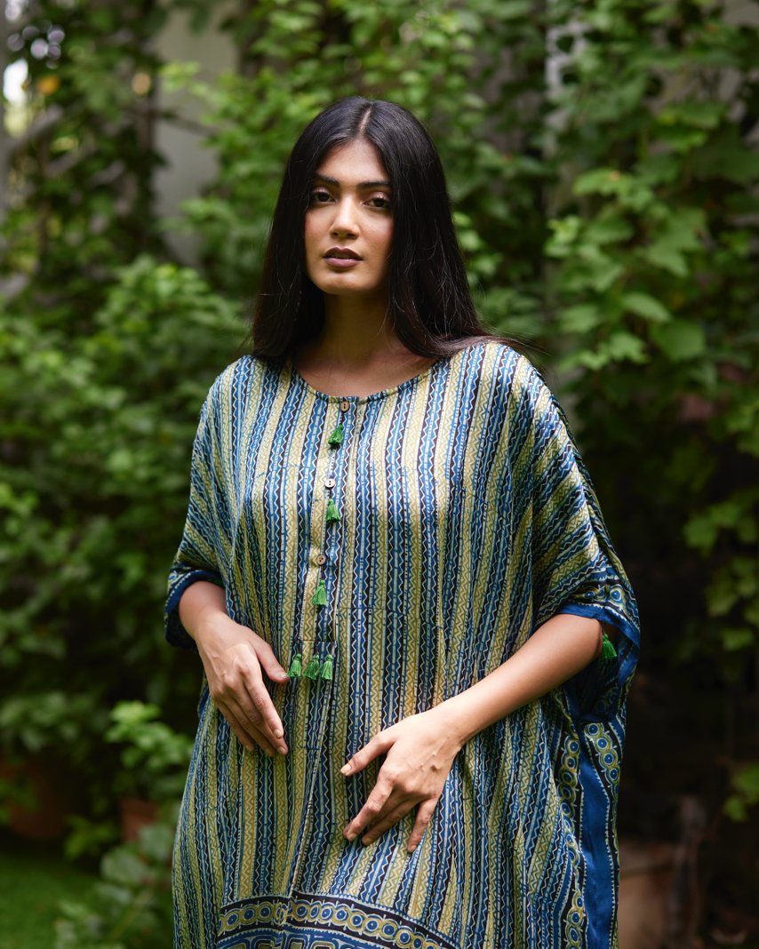 Kaftan - Indigo/Green - Mayura Kumar