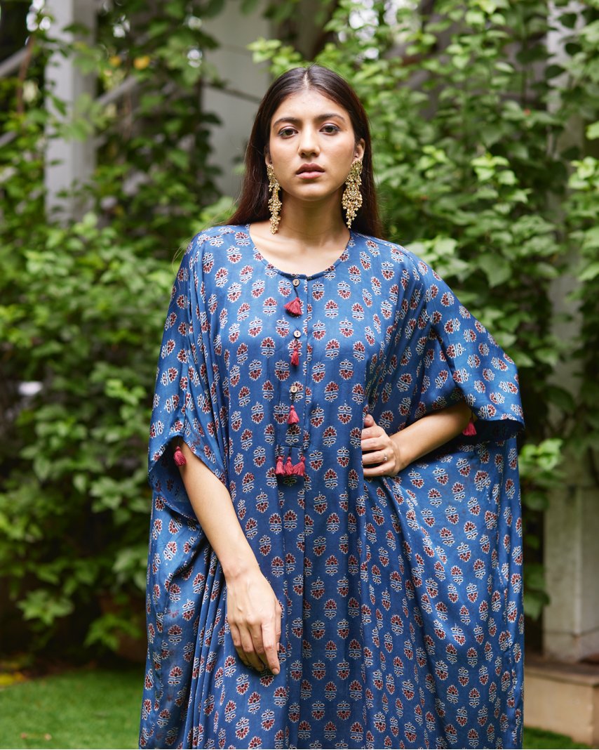 Kaftan - Indigo/Red - Mayura Kumar