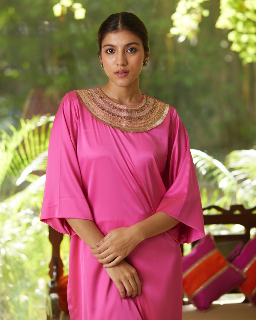 Kurta Set - Hot Pink/Gold - Mayura Kumar