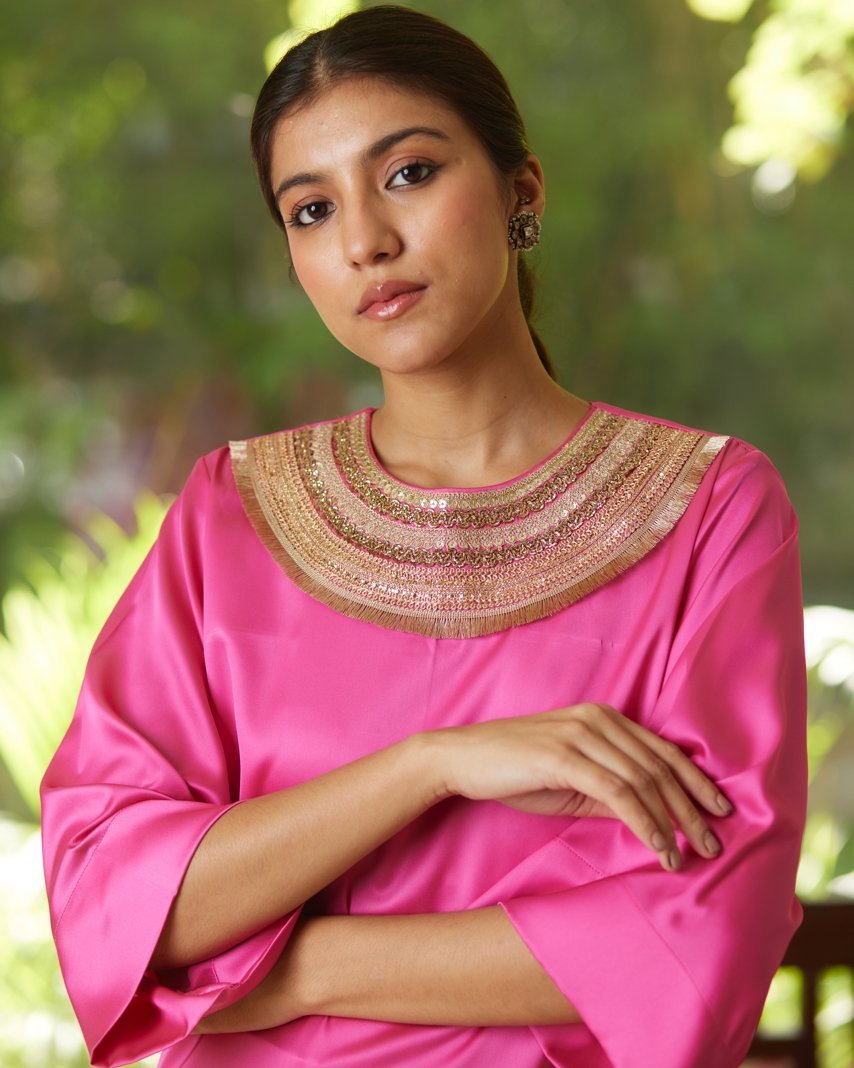 Kurta Set - Hot Pink/Gold - Mayura Kumar