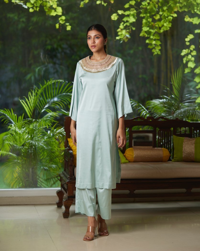 Kurta Set - Mint/Gold - Mayura Kumar