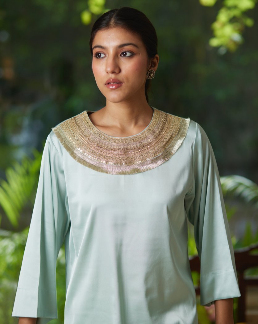 Kurta Set - Mint/Gold - Mayura Kumar