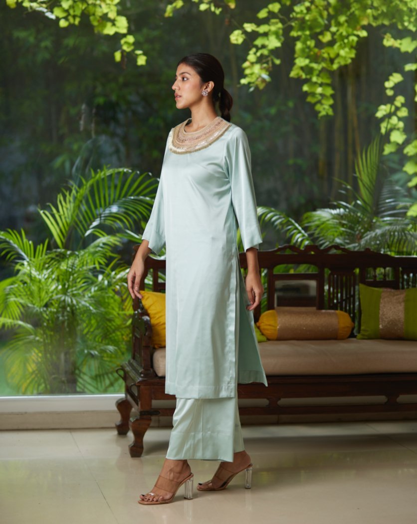Kurta Set - Mint/Gold - Mayura Kumar