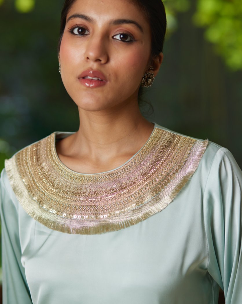 Kurta Set - Mint/Gold - Mayura Kumar