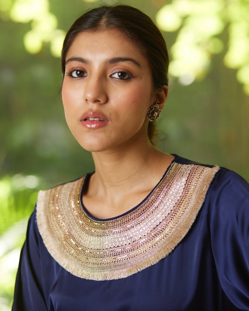 Kurta Set - Navy Blue/White - Mayura Kumar