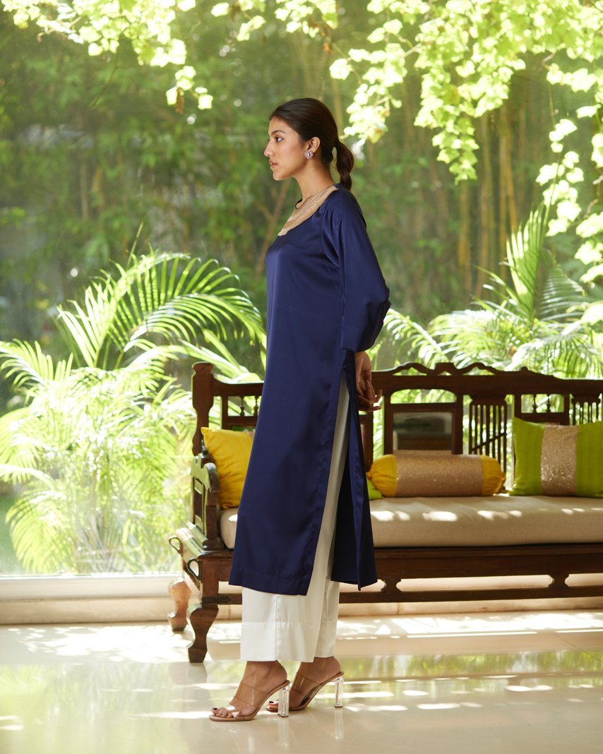 Kurta Set - Navy Blue/White - Mayura Kumar