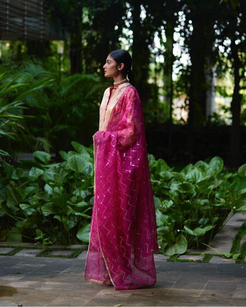 Kurta Set - Peach/Fuchsia - Mayura Kumar
