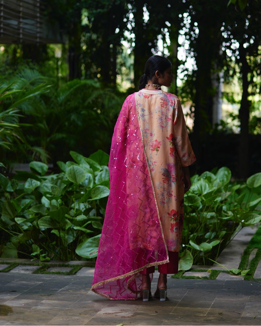 Kurta Set - Peach/Fuchsia - Mayura Kumar