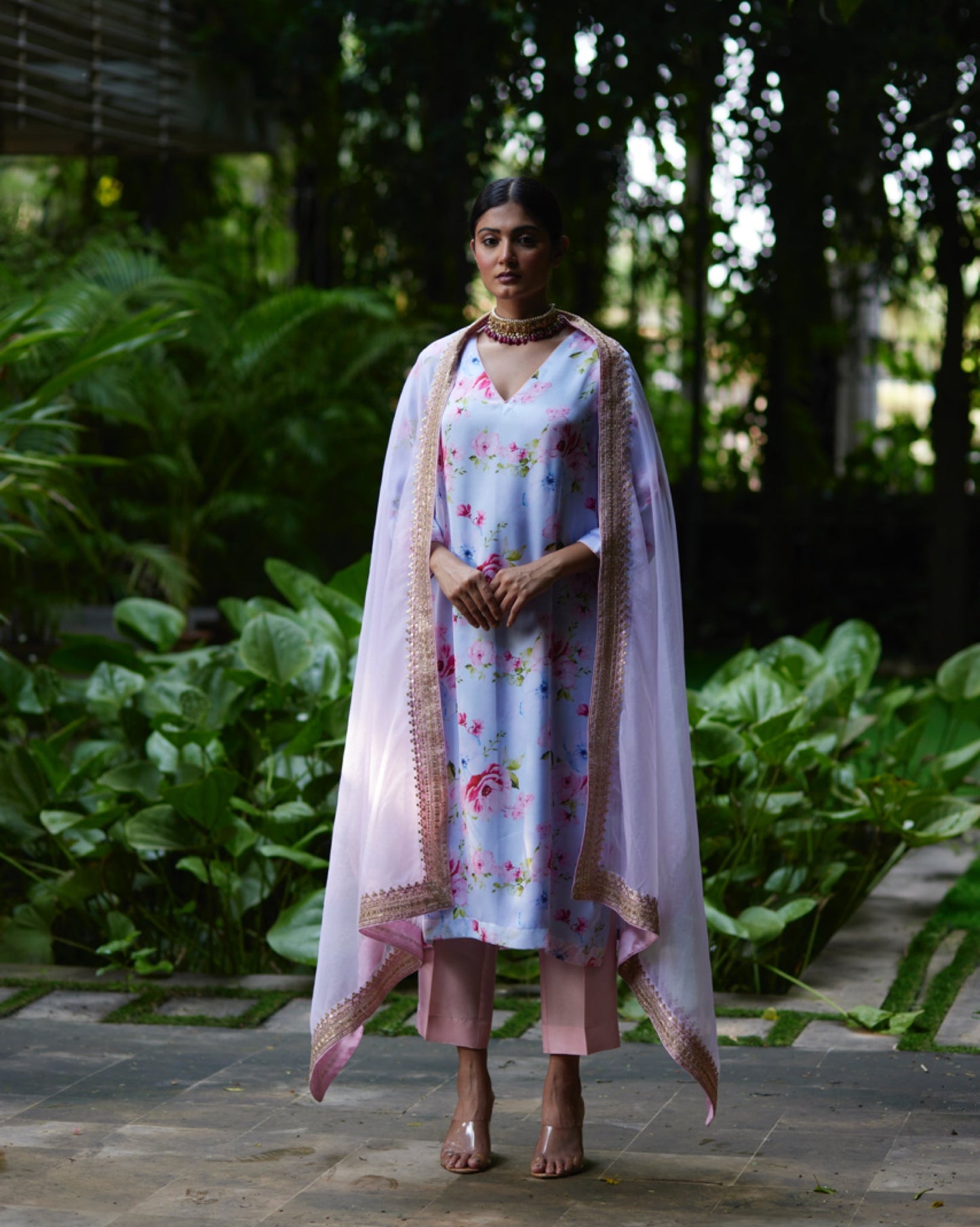 Kurta Set - Powder Blue/Blush Pink - Mayura Kumar