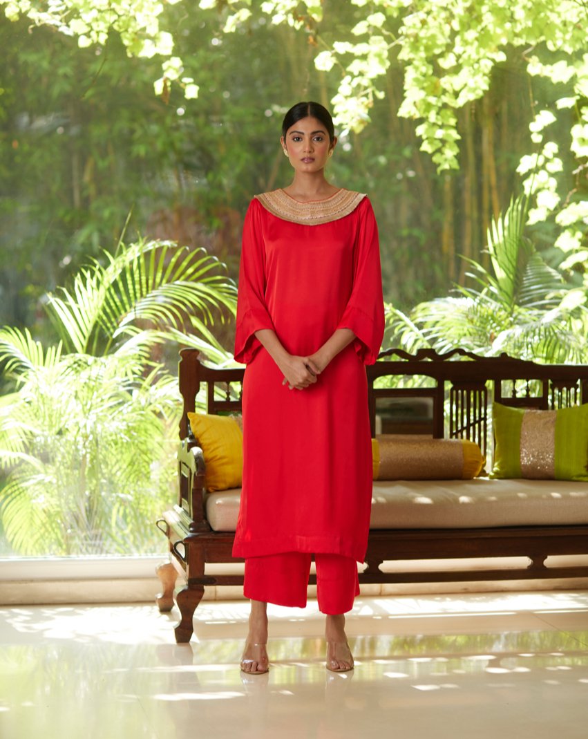 Kurta Set - Red/Gold - Mayura Kumar