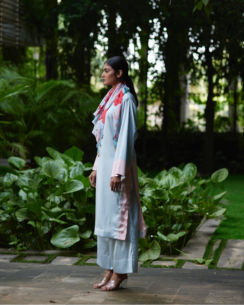 Kurta Set - Sky Blue/Pink - Mayura Kumar