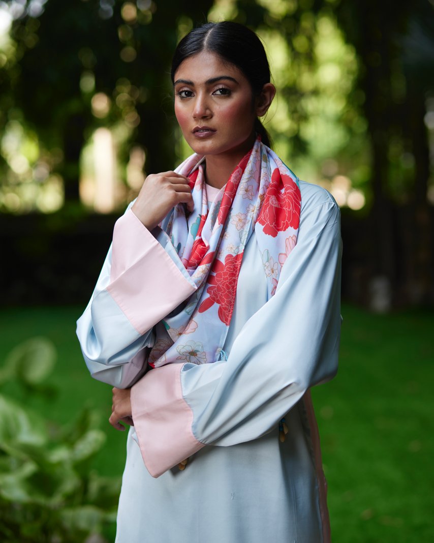 Kurta Set - Sky Blue/Pink - Mayura Kumar