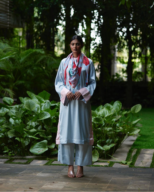 Kurta Set - Sky Blue/Pink - Mayura Kumar