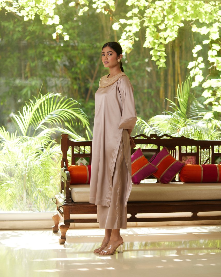 Kurta Set - Taupe/Gold - Mayura Kumar