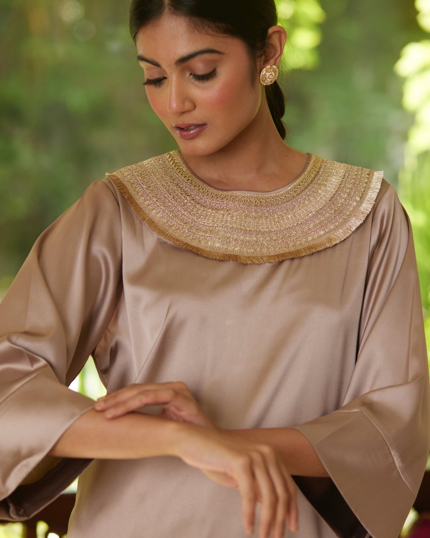 Kurta Set - Taupe/Gold - Mayura Kumar