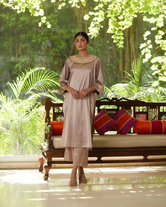 Kurta Set - Taupe/Gold - Mayura Kumar