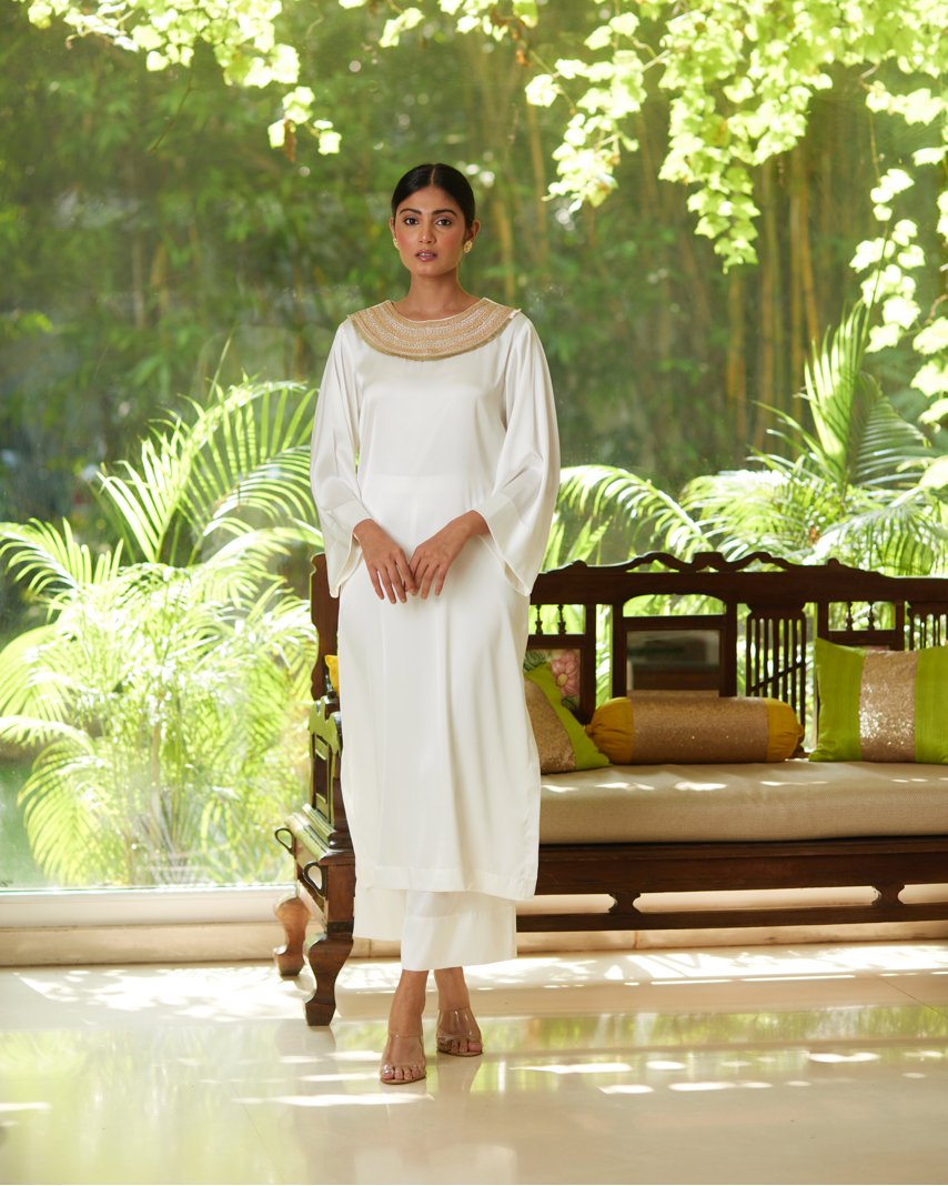 Kurta Set - White/Gold - Mayura Kumar