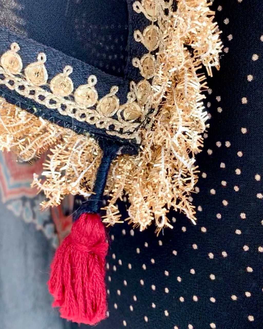 Saree Ajrakh - Black/Red - Mayura Kumar