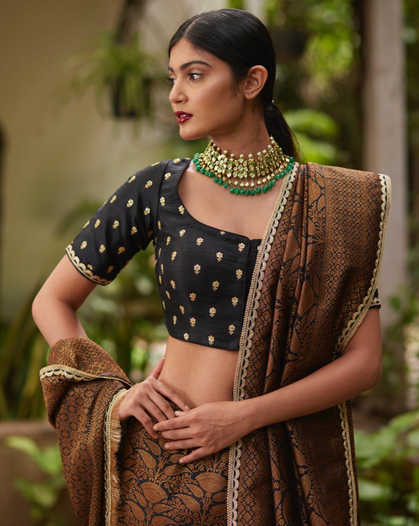 Saree Banarasi - Black/Gold - Mayura Kumar