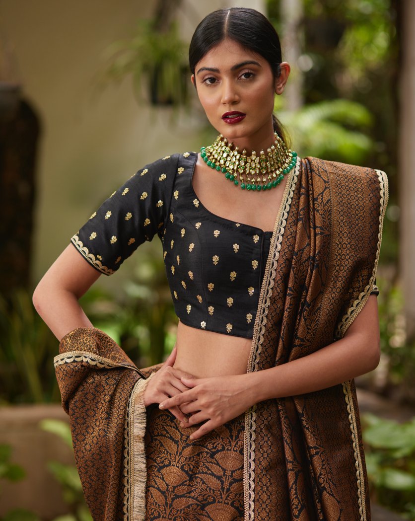 Saree Banarasi - Black/Gold - Mayura Kumar