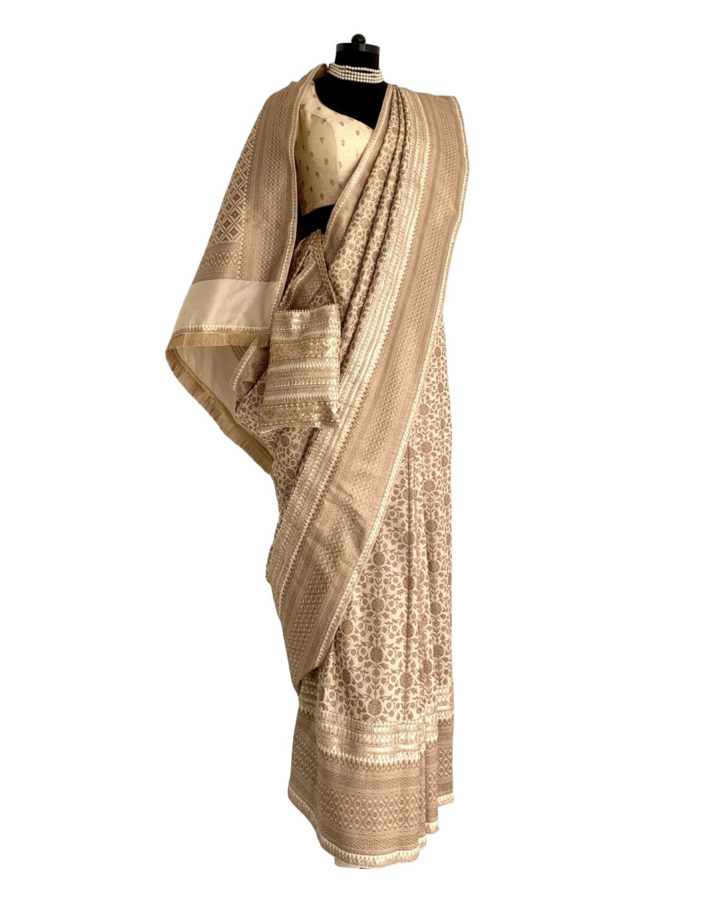 Saree Banarasi - Ivory/Beige - Mayura Kumar