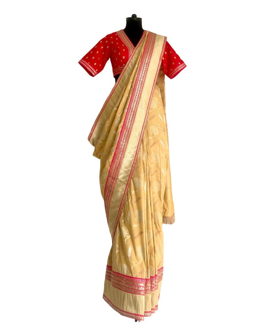 Saree Banarasi - Lemon/Fuchsia - Mayura Kumar