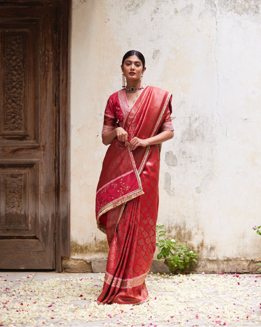 Saree Banarasi - Red/Fuchsia - Mayura Kumar