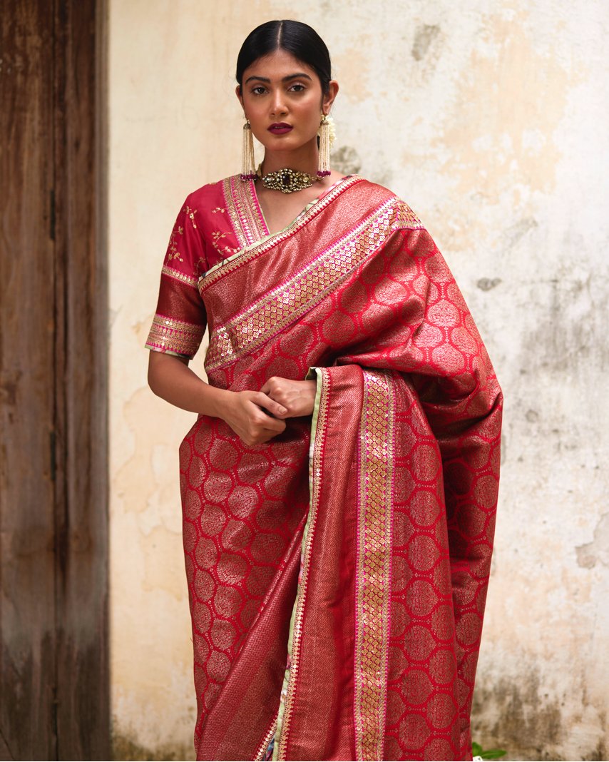 Saree Banarasi - Red/Fuchsia - Mayura Kumar