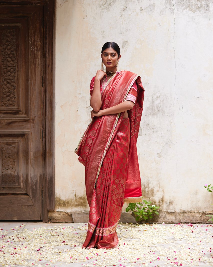 Saree Banarasi - Red/Fuchsia - Mayura Kumar