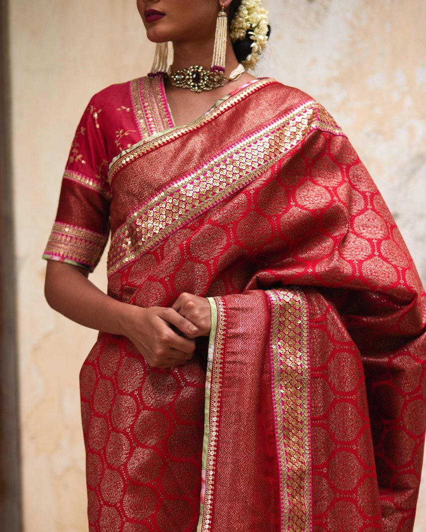 Saree Banarasi - Red/Fuchsia - Mayura Kumar