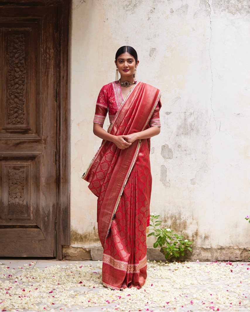 Saree Banarasi - Red/Fuchsia - Mayura Kumar