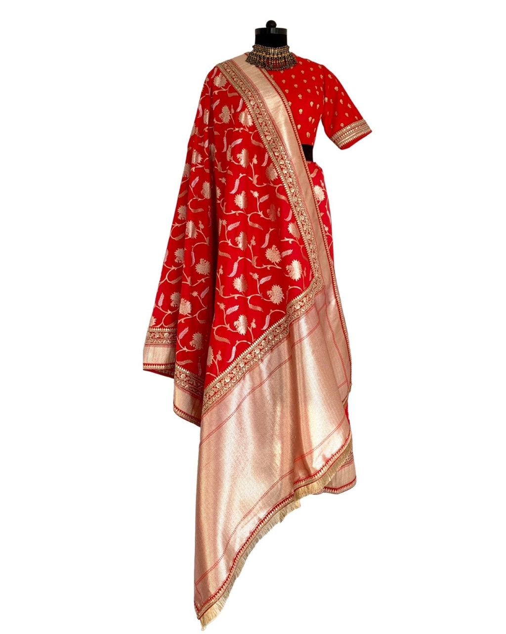 Saree Banarasi - Red/Gold - Mayura Kumar