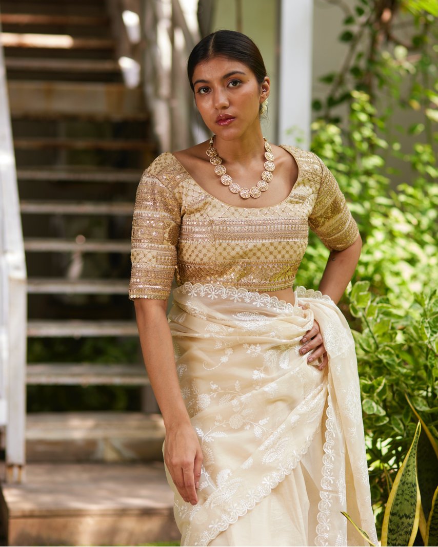 Saree Chikankari - Crème/Ivory - Mayura Kumar