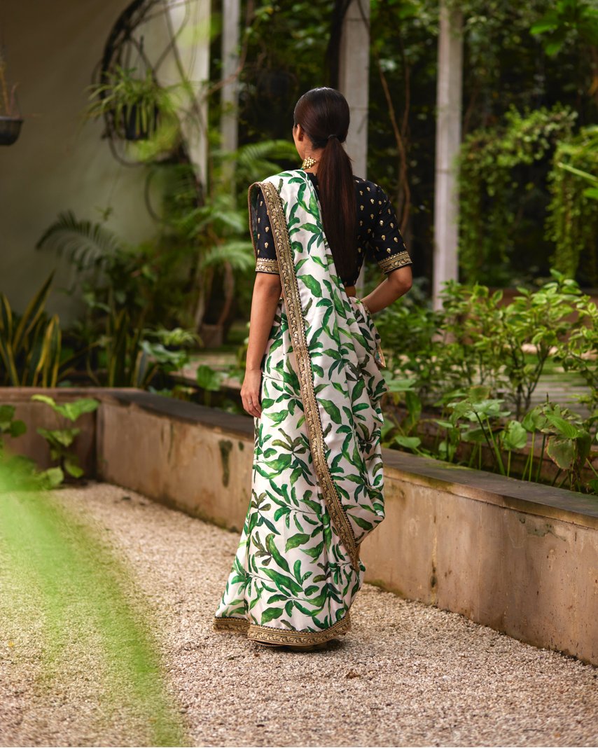 Saree Floral - Green/Black - Mayura Kumar