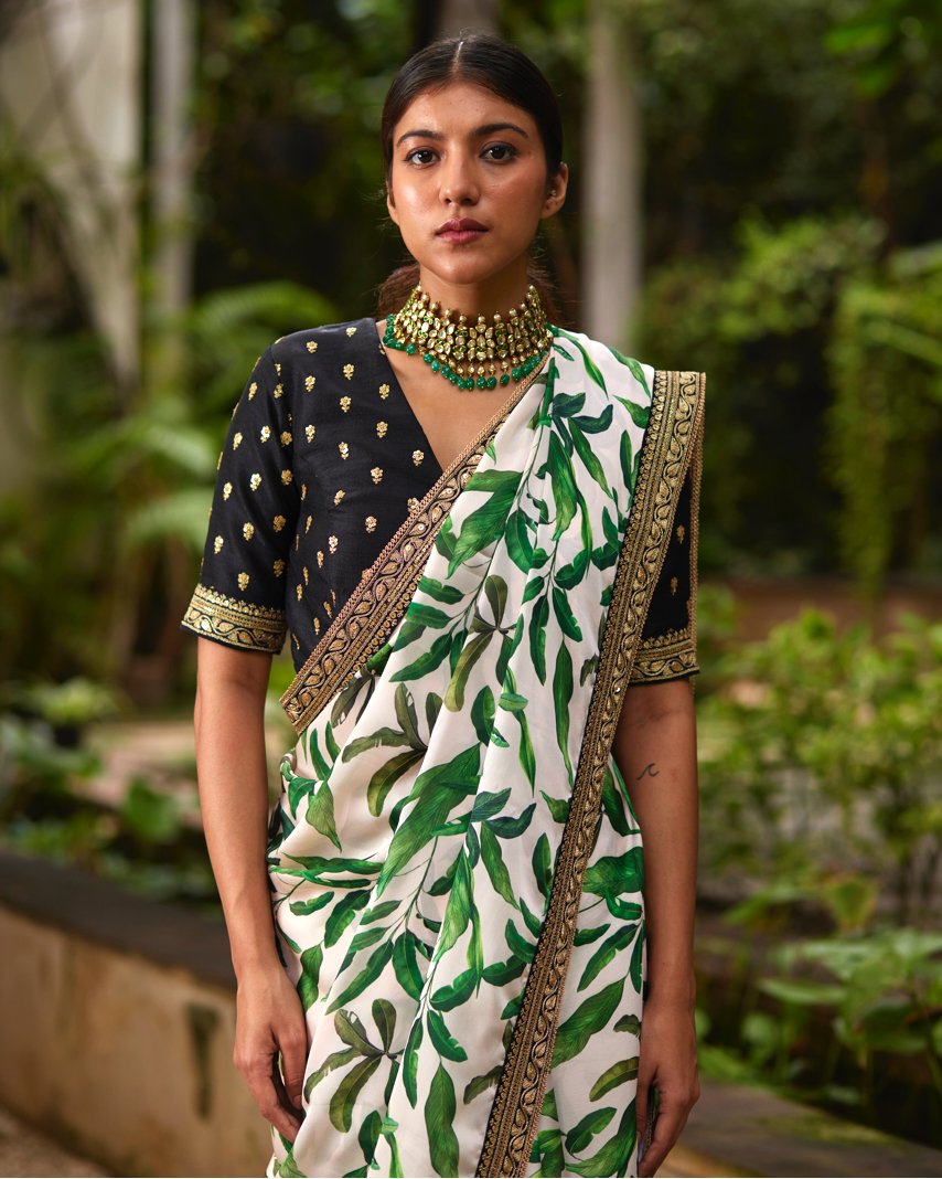 Saree Floral - Green/Black - Mayura Kumar