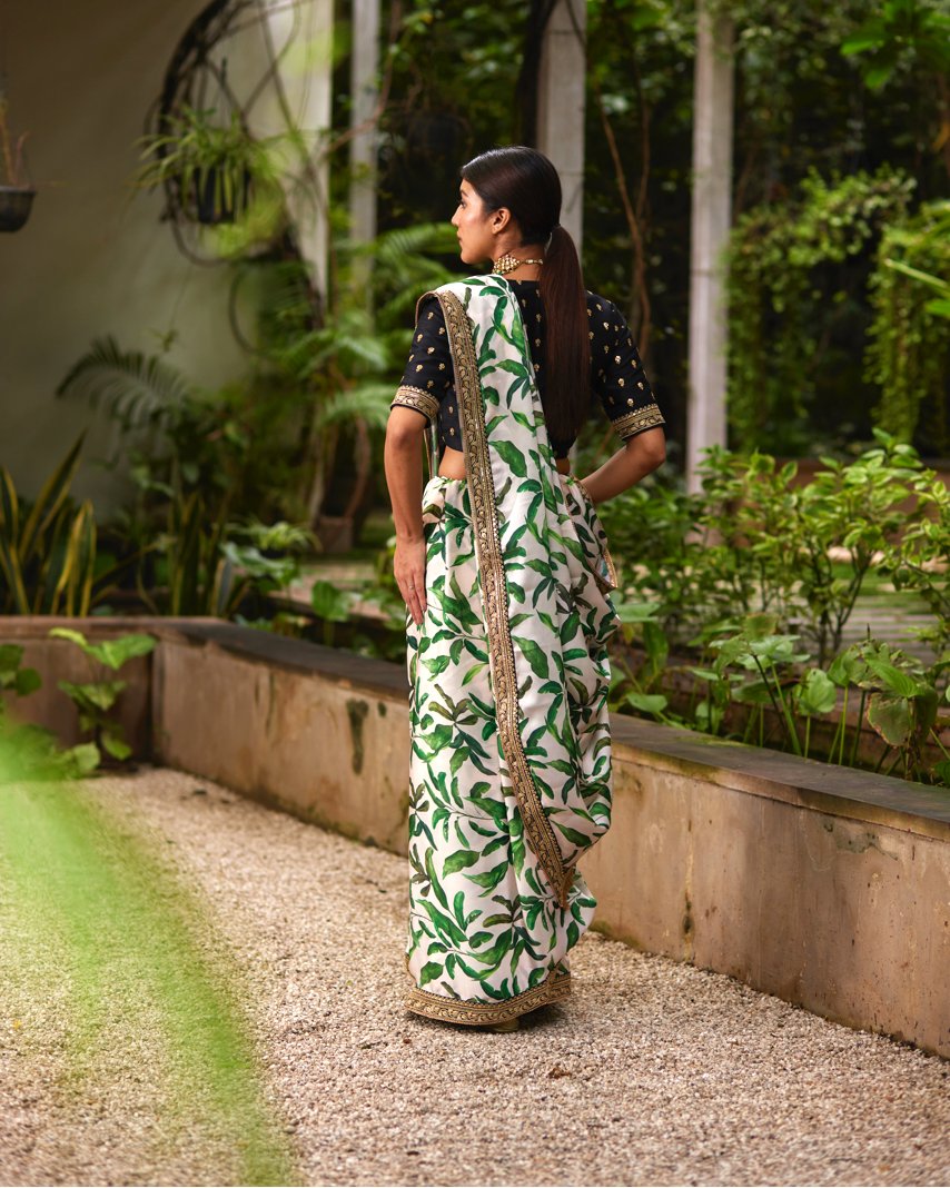 Saree Floral - Green/Black - Mayura Kumar