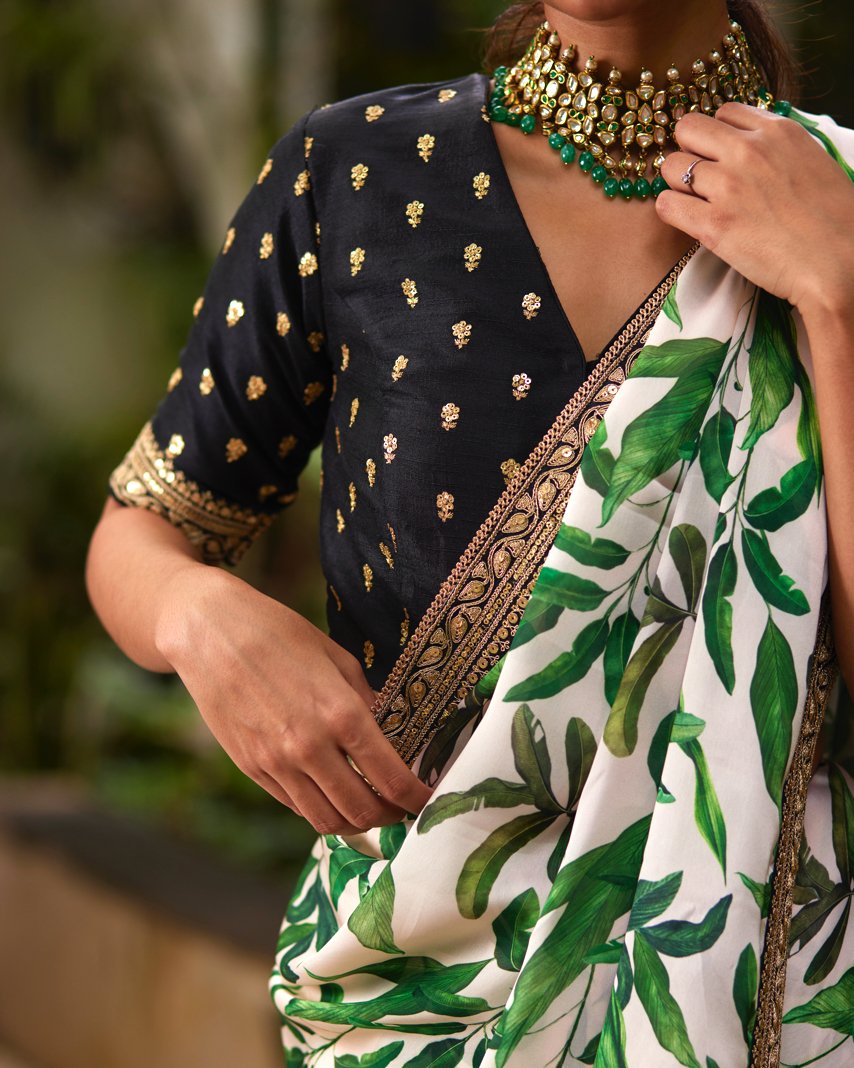 Saree Floral - Green/Black - Mayura Kumar