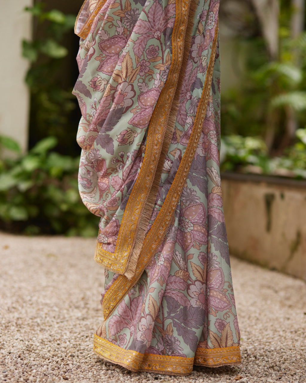 Saree Floral - MintGreen/Yellow - Mayura Kumar