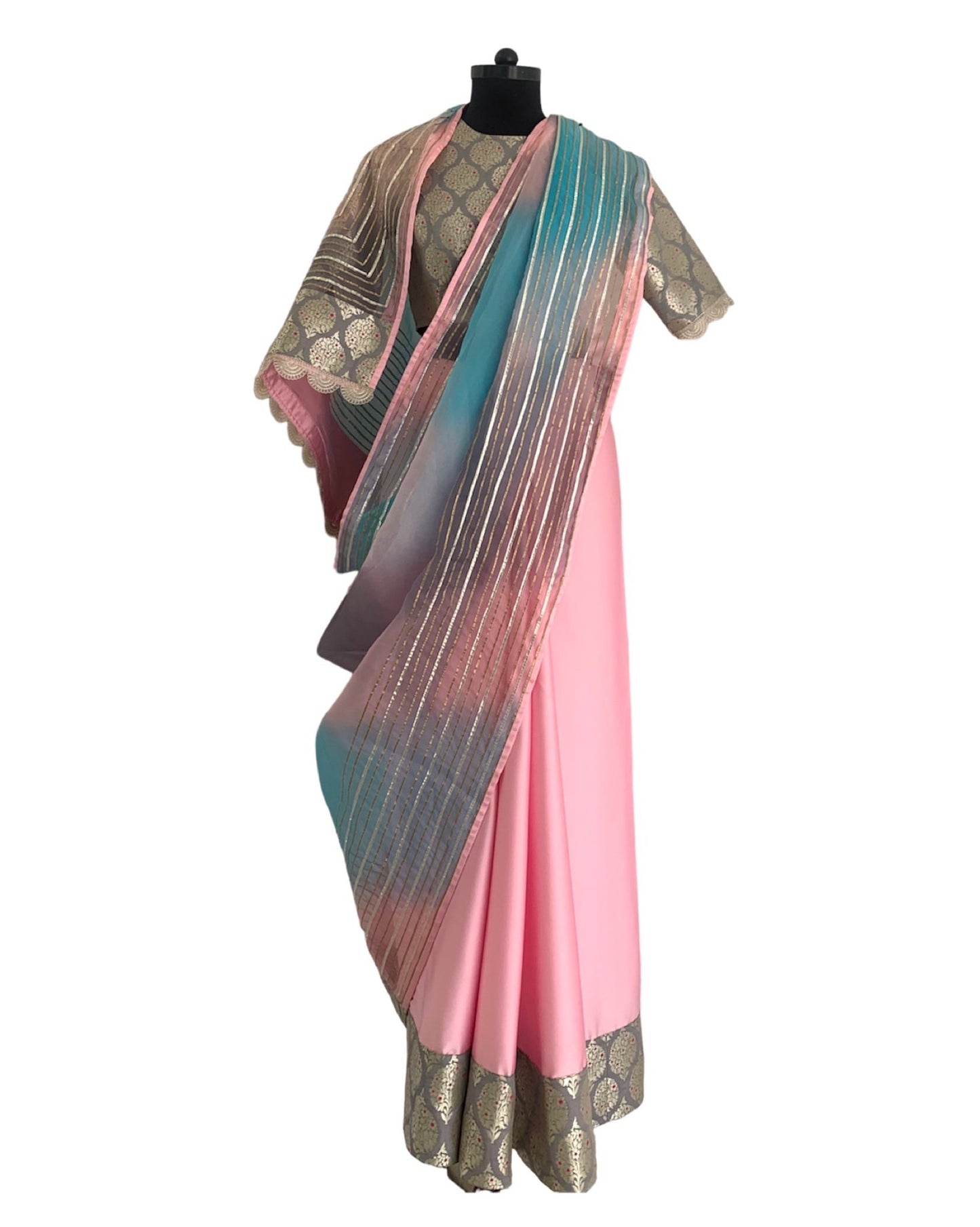 Saree Gota - Pink/Blue - Mayura Kumar