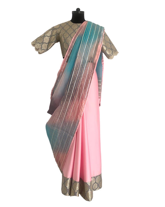 Saree Gota - Pink/Blue - Mayura Kumar