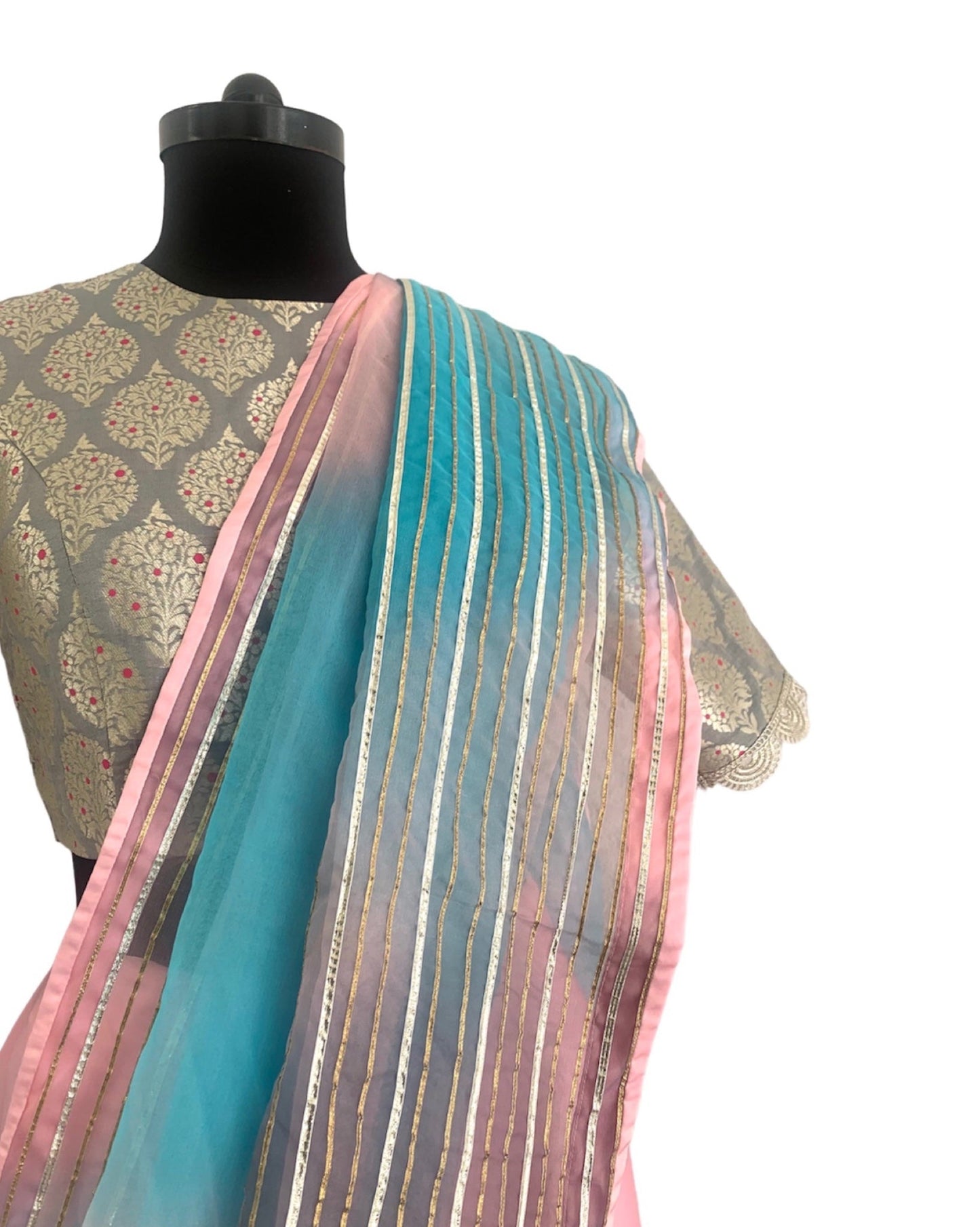 Saree Gota - Pink/Blue - Mayura Kumar